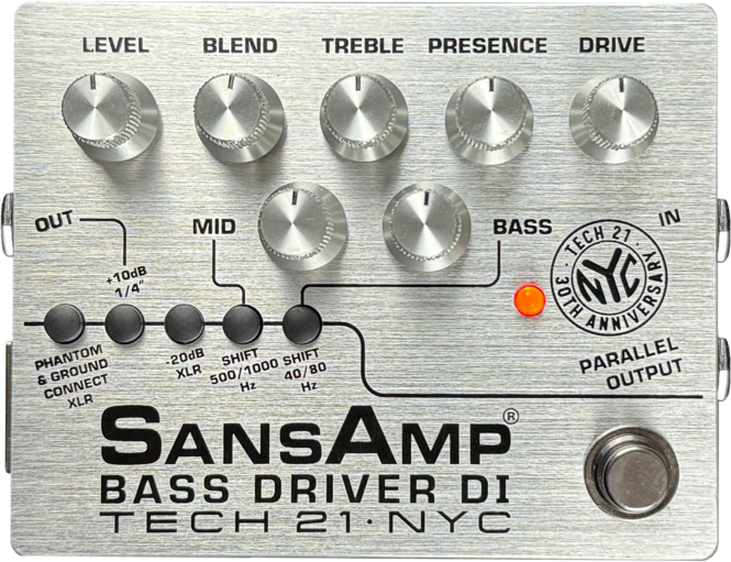 Tech 21 sansamp bass driver di 30th anniversary edition pedal