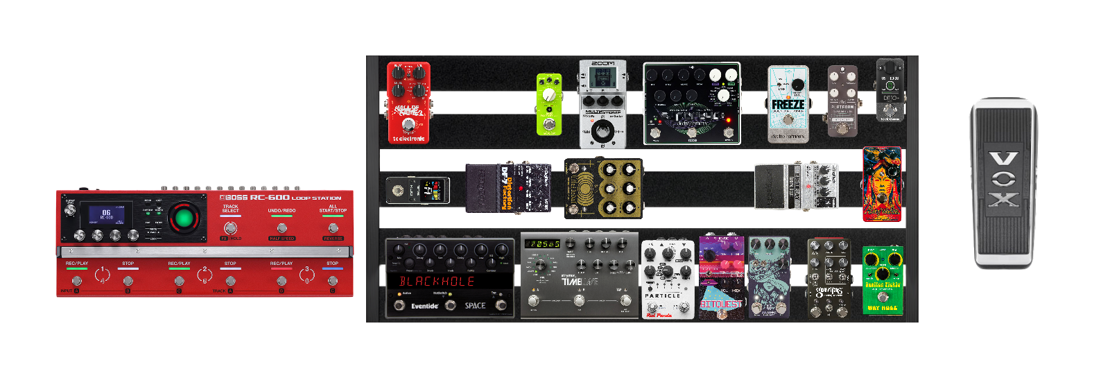 Main pedal board unwrapped